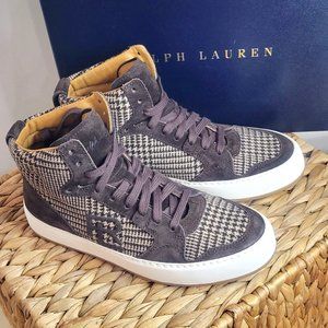 Ralph Lauren Jaemyn Gllen Plaid High Top Trainer Size 37.5 (US Sz. 7)